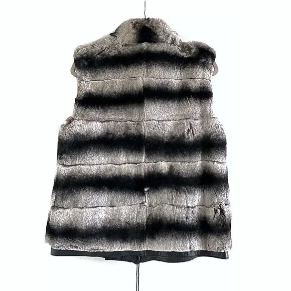 Adrienne Landau Luxurious Rabbit Fur and Cashmere Reversible Vest - Picture 5 of 13